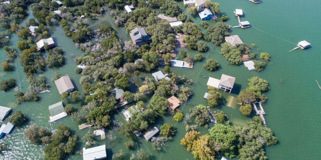 flooded houses