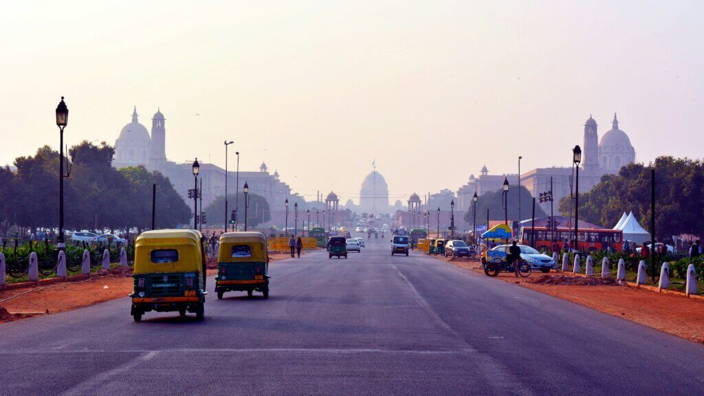 A road in New Delhi, India